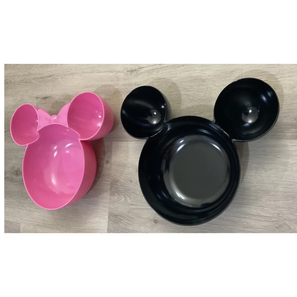 Disney Mickey and Minnie Mouse Melamine Snack Bowls Set of 2 Pink Black Zak